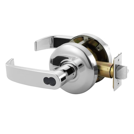 Sargent Grade 2 Entrance/Office Cylindrical Lock, L Lever, LFIC Disposable Construction Core, Bright Chrome 2860-65G05 KL 26